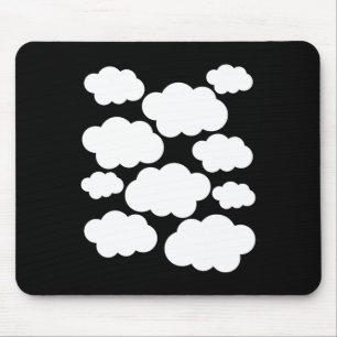 Mousepad Nuvens Brancas de Figuras de Halloween