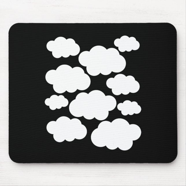 Mousepad Nuvens Brancas de Figuras de Halloween (Frente)