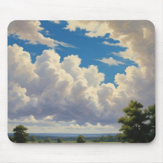 Mousepad Nuvens brancas e céu azul limpo (Frente)