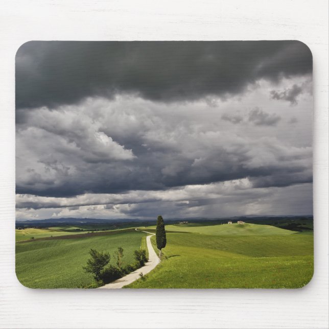Mousepad Nuvens de estradas e tempestades, região rural da  (Frente)