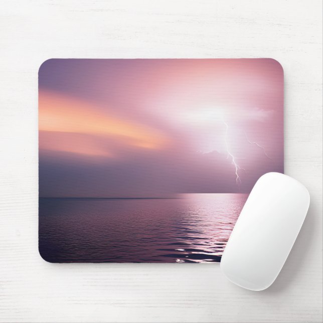 Mousepad Nuvens De Tempestade Rosa E Água (Com mouse)