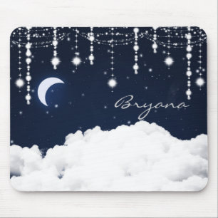 Mousepad Nuvens e Estrelas Grelha Pad Celestial de Mouse