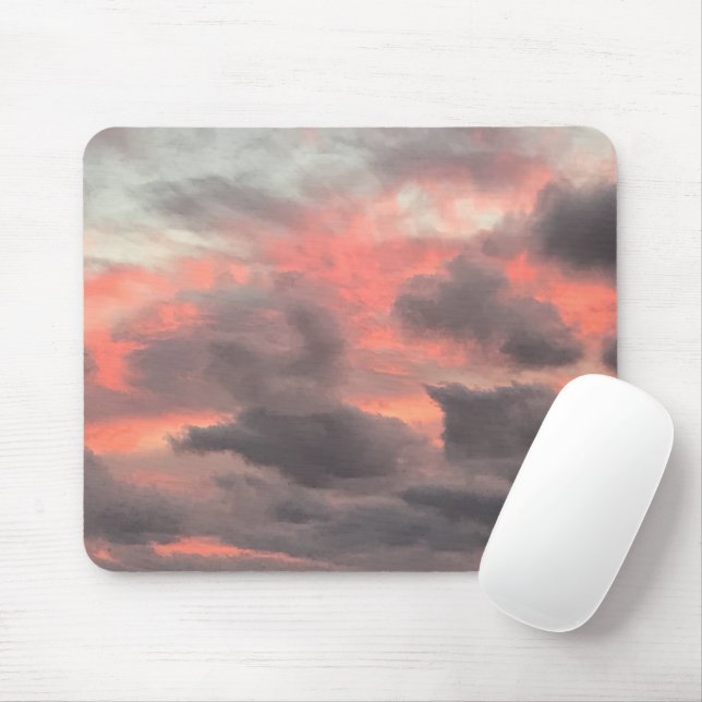 Mousepad Nuvens Tempestuosas do Pôr do Sol (Com mouse)