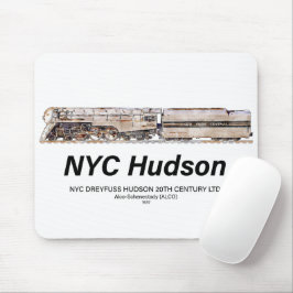 Mousepad NYC Dreyfuss Hudson Steam Locomotive. Profile