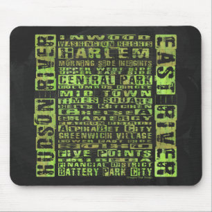 Mousepad NYC Neighborods Green