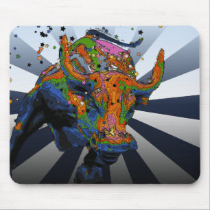 Mousepad NYC psicadélico: Bull de carregamento de Wall