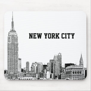 Mousepad NYC Skyline Etch 01