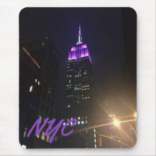 Mousepad NYC Skyscraper Purple Empire State Building Night