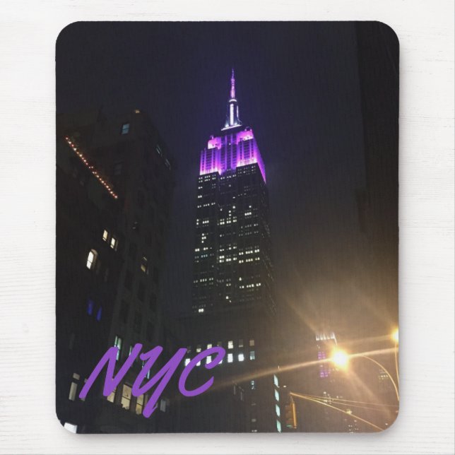 Mousepad NYC Skyscraper Purple Empire State Building Night (Frente)