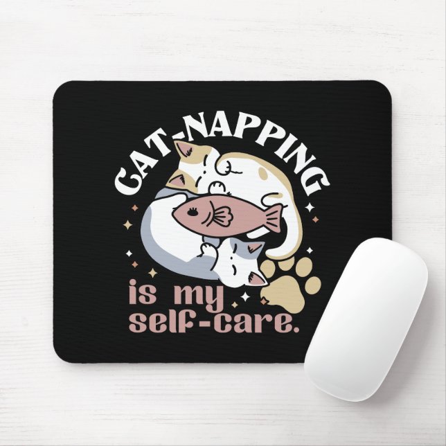 Mousepad O Abate De Gato É Minha Citação De Gato Bonito E D (Com mouse)