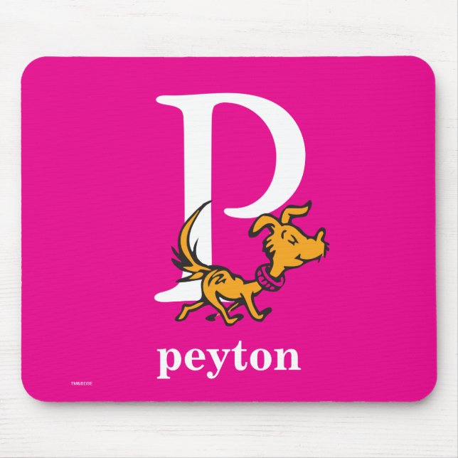 Mousepad O ABC do Dr. Seuss: Letra P - Branco | Adicione se (Frente)