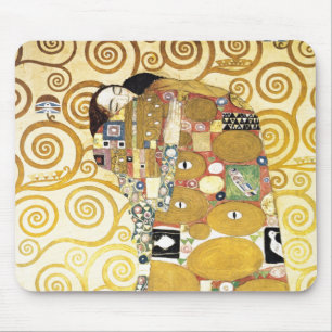 Mousepad O Abraço de Gustav Klimt Painting Trabalho de arte