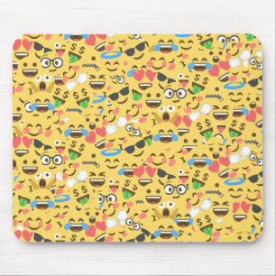 Mousepad o amor bonito do emoji ouve o teste padrão do ris