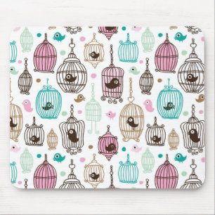 Mousepad o amor da gaiola de pássaro caçoa o teste padrã