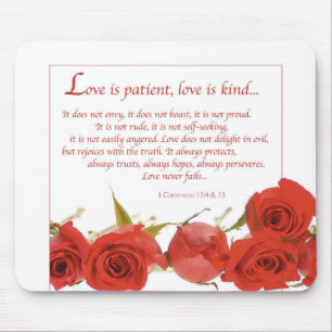 Mousepad O amor é a Rosa vermelha do paciente