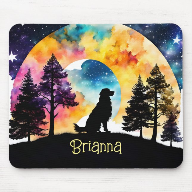 Mousepad O amor é um cão à sua espera *Personalize* (Frente)