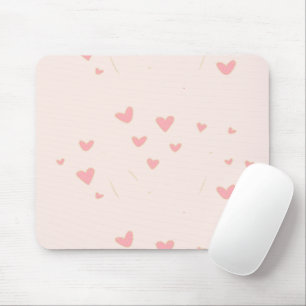 Mousepad O amor está no ar, corações cor-de-rosa
