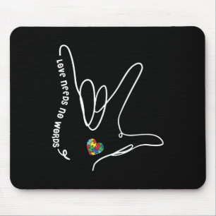 Mousepad O Amor Não Precisa de Palavras Asl Peça de Puzzle