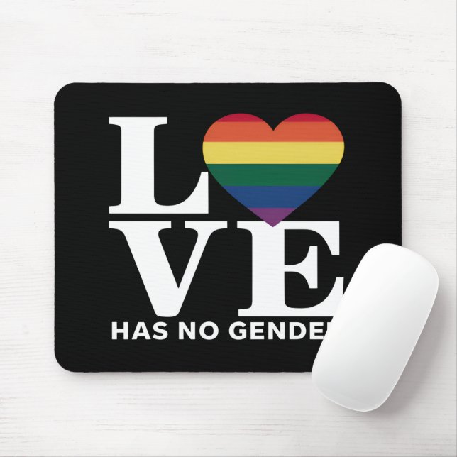 Mousepad O Amor Não Tem Gênero Mês do Orgulho Arco-Íris LGB (Com mouse)