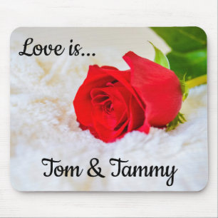 Mousepad O amor personalizado pela Rosa vermelha é o teclad