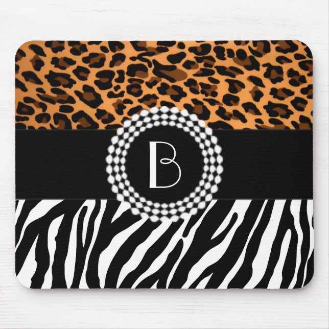 Mousepad O animal à moda imprime padrões da zebra e do (Frente)