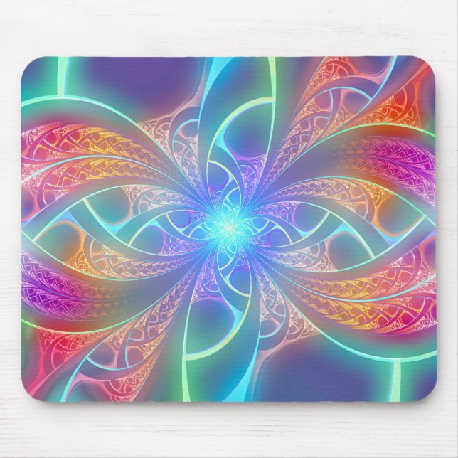 Mousepad O arco-íris psicadélico roda teste padrão do (Frente)