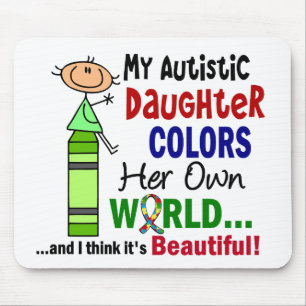 Mousepad O autismo COLORE SUA PRÓPRIA filha do MUNDO