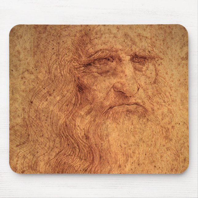 Mousepad O autorretrato de Leonardo da Vinci, Arte Renascen (Frente)