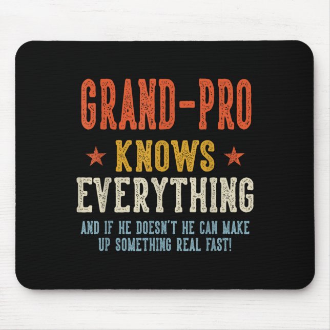 Mousepad O avô sabe tudo dia dos pais retrô (Frente)