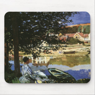 Mousepad O banco do Seine, Bennecourt por Claude Monet