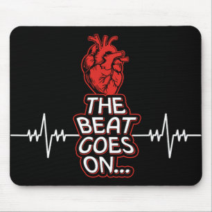 Mousepad O Beat Fica Vermelho Visto Para A Doença Cardíaca 