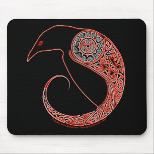 Mousepad O bocal Celta Morrigan Raven a preto