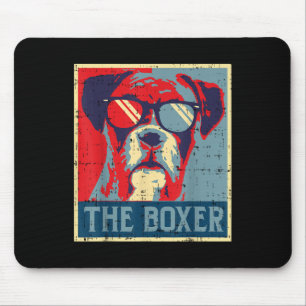 Mousepad O Boxer Obama Poster Vintage Animal Pet Dog Love