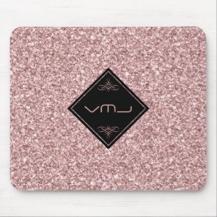 Mousepad O brilho do Rosa-Ouro modela o monograma