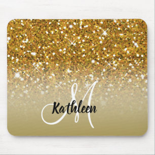 Mousepad O brilho Dourado feminino Sparkles nome do