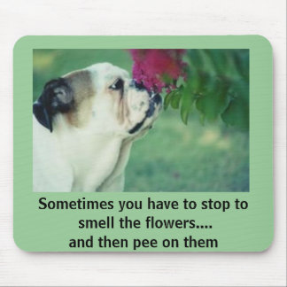 Mousepad O buldogue e o rosa