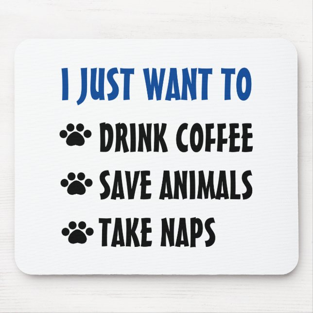 Mousepad O café da bebida, animais das economias, toma (Frente)