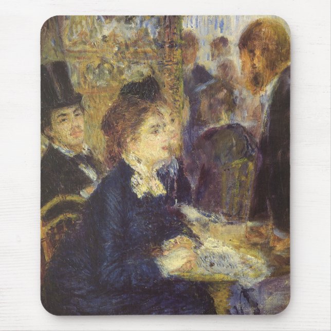 Mousepad O Café por Pierre Renoir, Impressionismo Antigo (Frente)