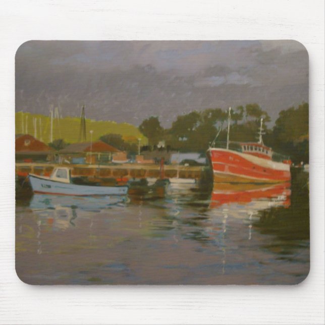 Mousepad O cais Salcombe 2 do pescador (Frente)