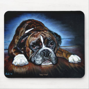 Mousepad O cão Mousemat do pugilista, persegue cansado