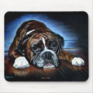 Mousepad O cão Mousemat do pugilista, persegue cansado