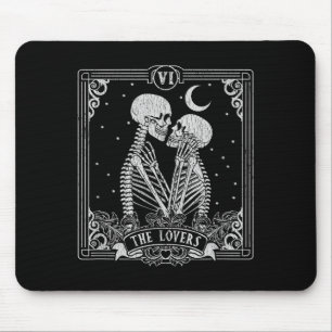 Mousepad O cartão de tarot dos Amantes Esqueleto Dia dos Na