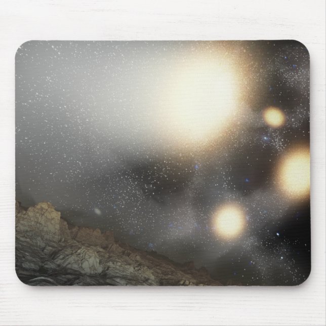 Mousepad O céu noturno foi visto de um hipotético avião (Frente)