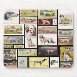 Mousepad O cigarro do setter inglês do vintage carda