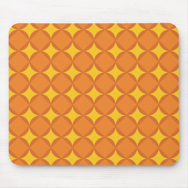Mousepad O círculo de estilo dos anos 70 laranja (Frente)