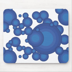 Mousepad O círculo de estilos dos anos 70 azuis