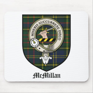 Mousepad O clã de McMillan Crest o Tartan do crachá