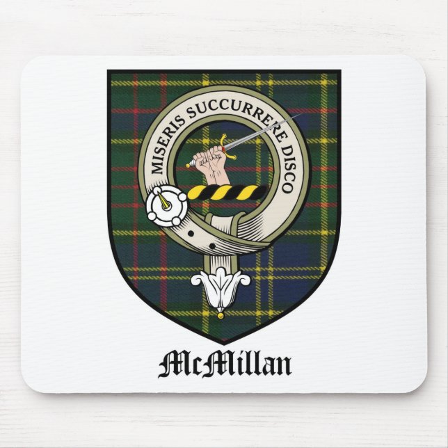 Mousepad O clã de McMillan Crest o Tartan do crachá (Frente)