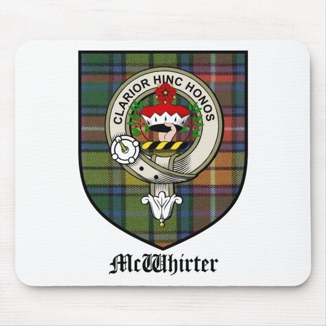 Mousepad O clã de McWhirter Crest o Tartan do crachá (Frente)