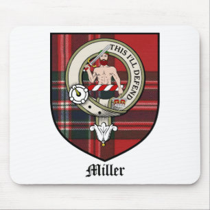 Mousepad O clã de Miller Crest o Tartan do crachá